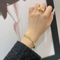 elegant statement Bottega Veneta Gold Pearl Ring - Bottega Veneta Gold