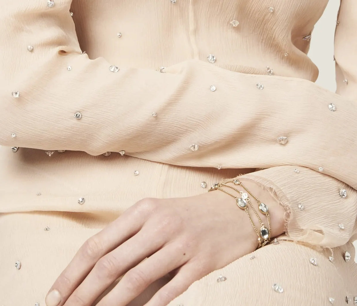 Swarovski Crystal Gold Necklace - Delicate Sparkle