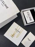 finish iconic Celine Gold Triomphe Necklace - Celine Gold Finish