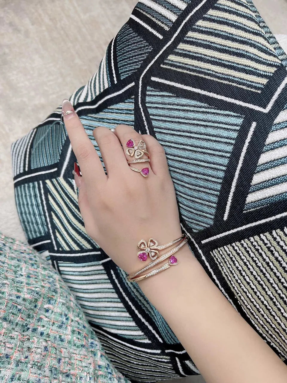 ring Bvlgari Rose Gold Pink Sapphire - Bvlgari Rose Gold Pink Sapphire