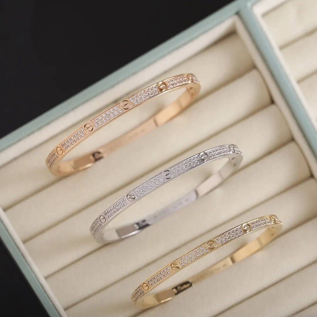 Premium Love Bracelet with Diamonds - Gold, Silver, Rose Gold