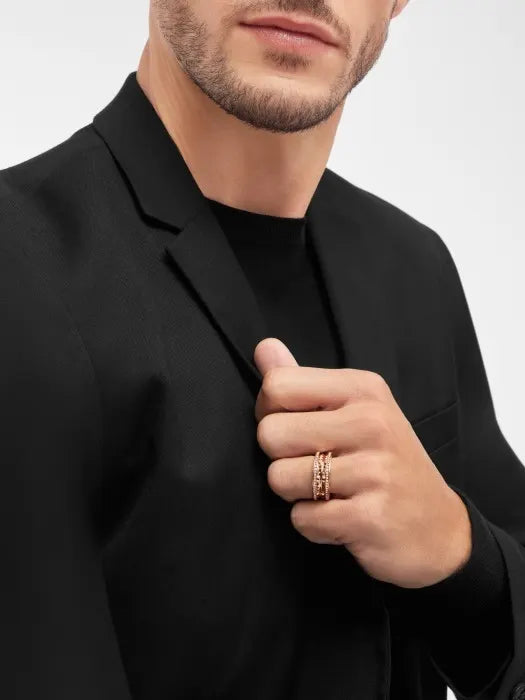 iconic Bvlgari B.zero1 Rose Gold Diamond Ring - Bvlgari B.zero1 Rose