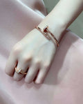 Premium Nail Bracelet - Rose Gold & Diamond Accent