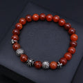 Premium Carnelian & Silver Beaded Bracelet - Exquisite Design
