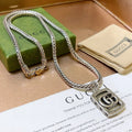necklace braided Gucci Silver Interlocking G Pendant - Gucci Silver