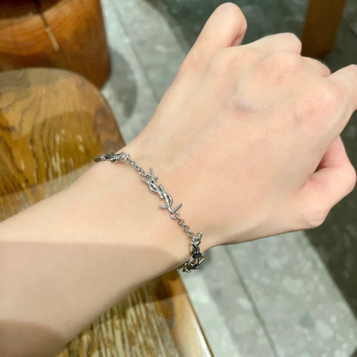 YSL Inspired Premium Silver Bracelet - Designer Style