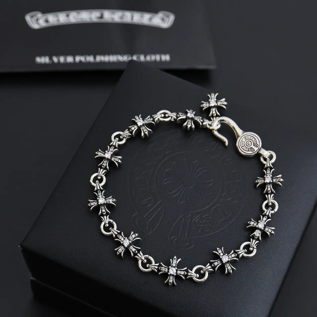 Premium Cross Bracelet - Sterling Silver & Gemstones