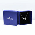 Swarovski Silver Ribbon Pendant Necklace - Crystal Bow