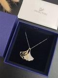 Swarovski Ginkgo Pendant Necklace - Silver & Gold Crystal