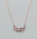 Rose Gold Baguette Diamond Arc Necklace