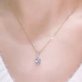 Golden Solitaire CZ Necklace - Golden Solitaire Cubic Zirconia Pendant