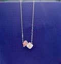 Swarovski Silver Pear & Square Pendant - Delicate Design