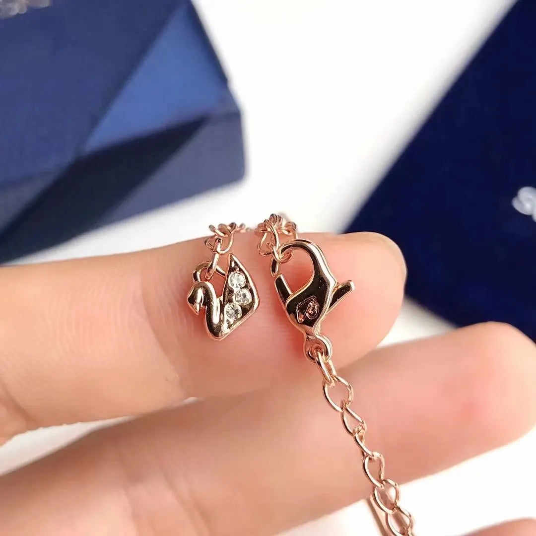 Swarovski Rose Gold Swan Necklace - Crystal Accent