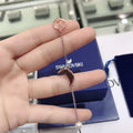 Swarovski Rose Gold Moon Necklace - Swarovski Rose Gold Crescent Moon