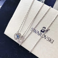 Swarovski Blue Crystal Circle Pendant - Swarovski Silver Blue Crystal