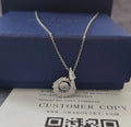 Swarovski Silver Crystal Spiral Necklace - Elegant Design