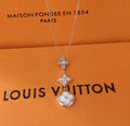 LV White Flower Necklace - LV White Flower Chain Necklace - Rose Gold