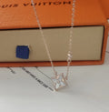 LV Rose Gold Clover Necklace - LV Rose Gold White Clover Necklace