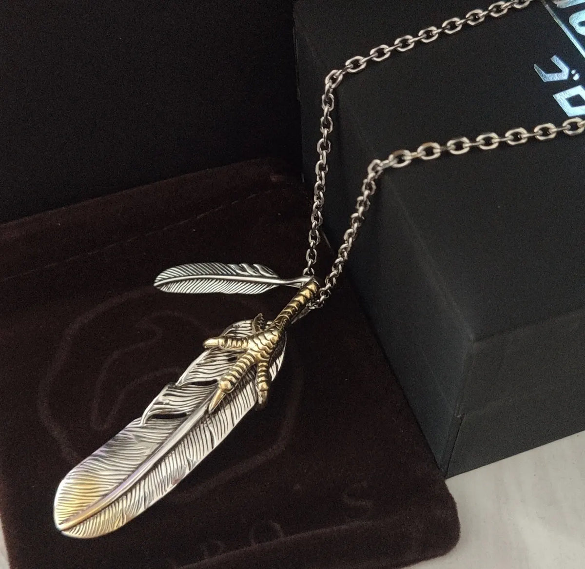 First Arrows Feather Necklace - First Arrows Silver & Gold Feather