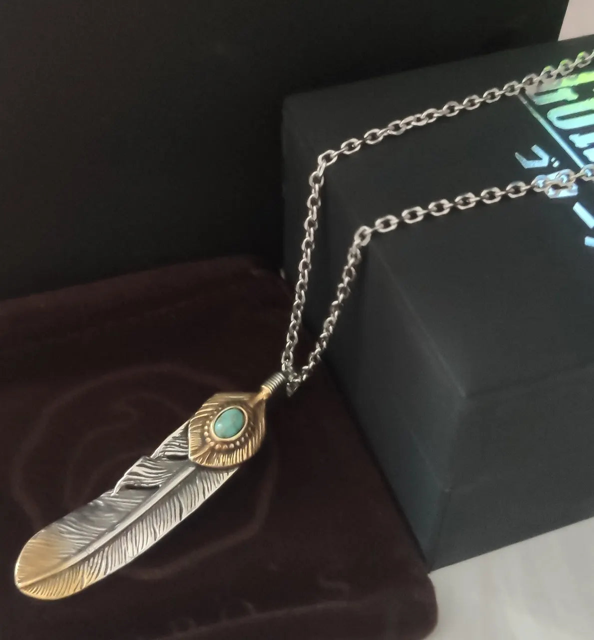 Taro Washimi Feather Necklace - Taro Washimi Silver & Gold Feather