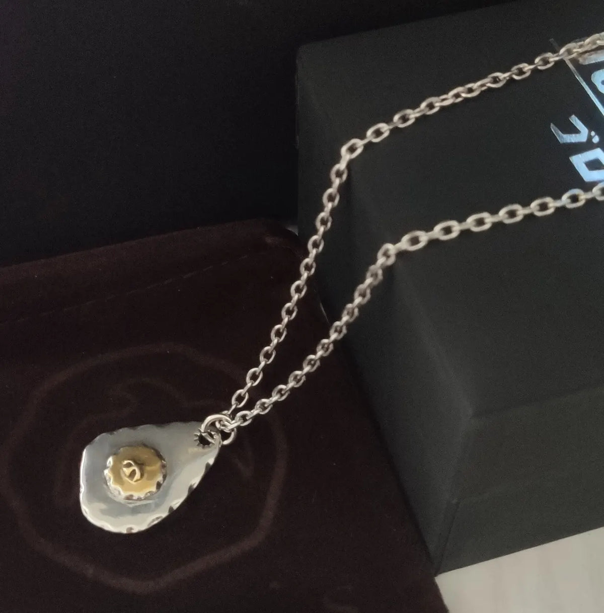 Silver & Gold Egg Pendant Necklace - Unique Design