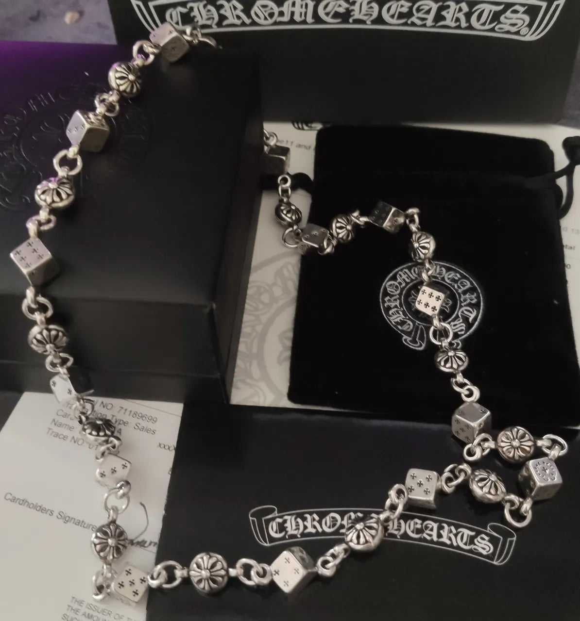 Chrome Hearts Silver Dice Necklace - Designer Chain