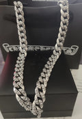 cross Chrome Hearts Silver Curb Chain - Chrome Hearts Silver Curb