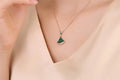Rose Gold Malachite Necklace - Rose Gold Malachite Fan Necklace