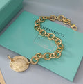 Gold Chain Link Bracelet with Tag - Premium Quality