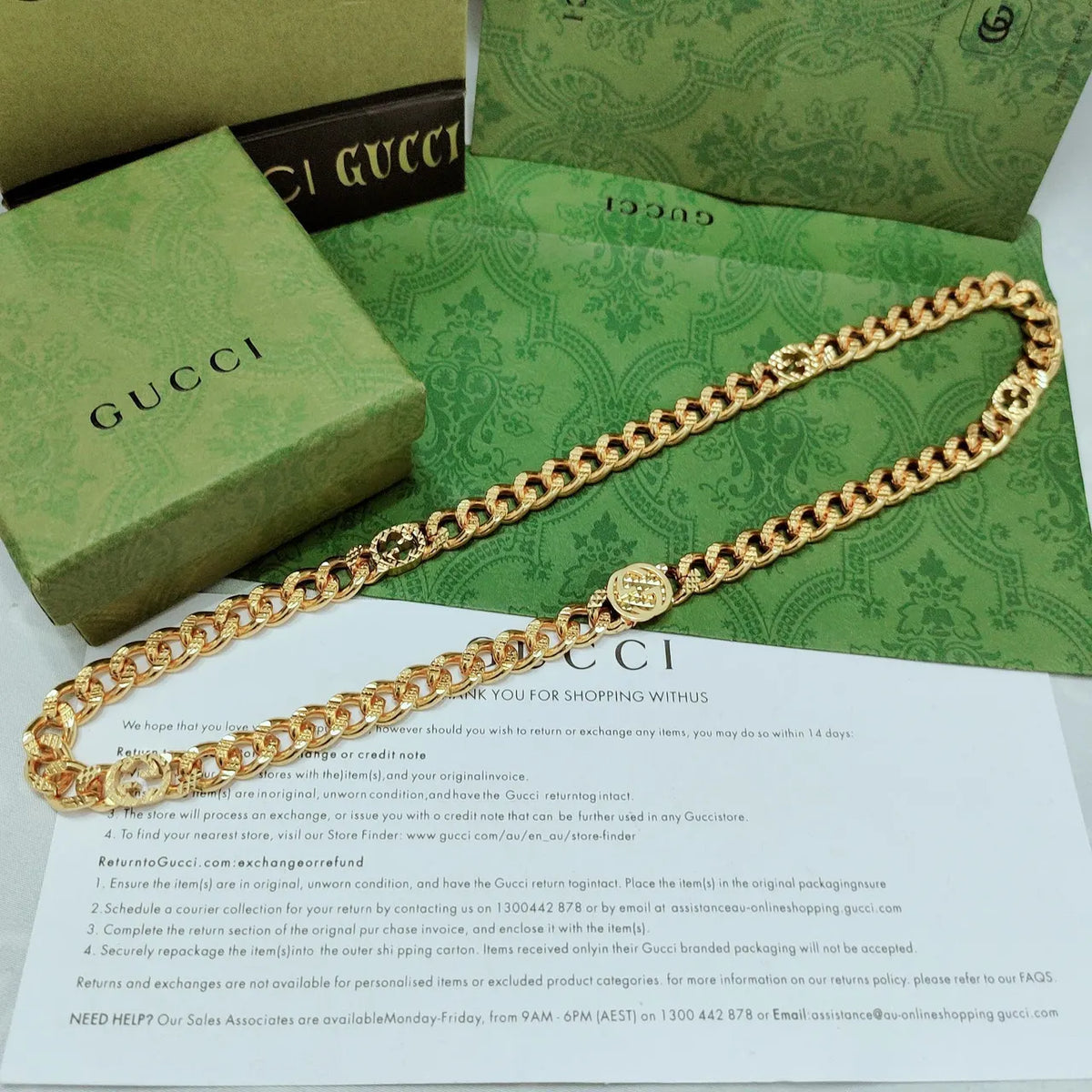 Gucci Gold Cuban Link Necklace - Statement Chain