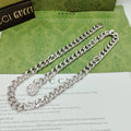 Gucci Silver Chain Necklace - Interlocking G Motif