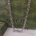 Gucci Silver Chain Link Necklace - Chunky Unisex Design