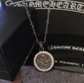 Chrome Hearts Silver Punk Pendant Necklace - Crystal Halo