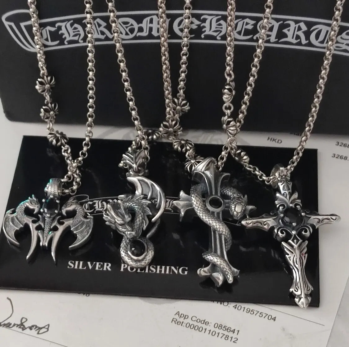 gothic Chrome Hearts Silver Dragon Pendant - Chrome Hearts Silver