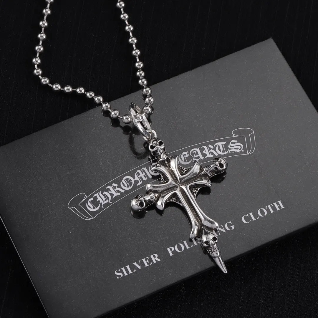 Chrome Hearts Skull Cross - Chrome Hearts Silver Skull Cross Pendant