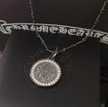 Chrome Hearts Black Coin Pendant Necklace - Crystal Halo