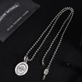 Chrome Hearts Silver Oval Cross Pendant Necklace