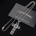 Chrome Hearts Silver Motif Cross Necklace - Ball Chain