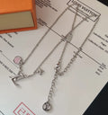 LV Silver Pink Heart Charm Necklace - Designer Pendant