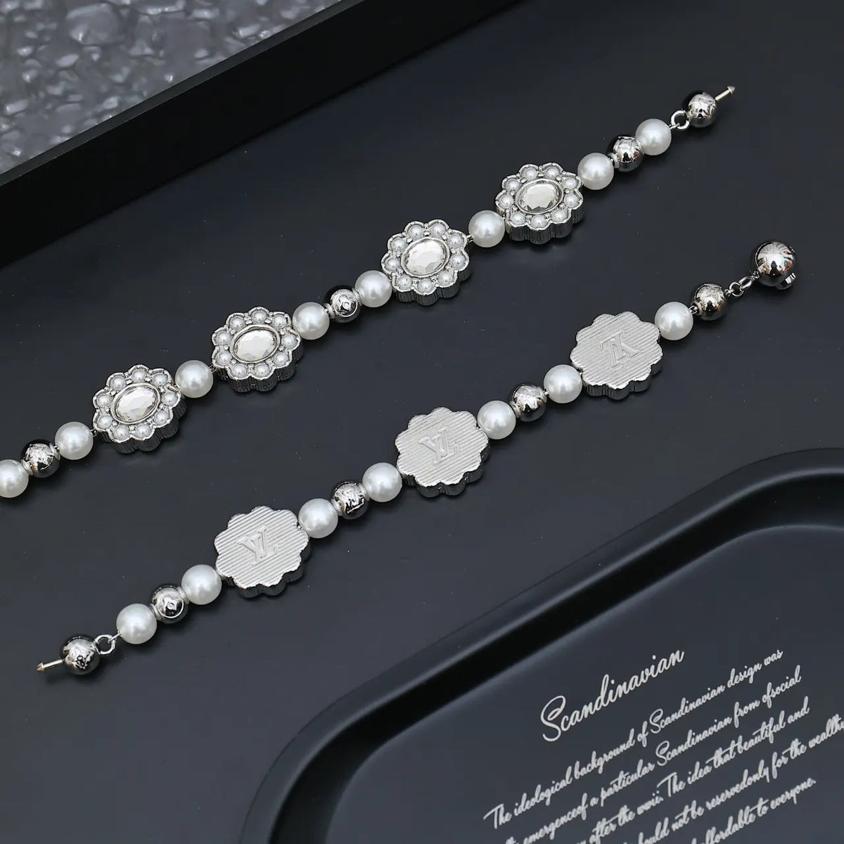 Pearl & Silver Charm Bracelet - Premium Quality