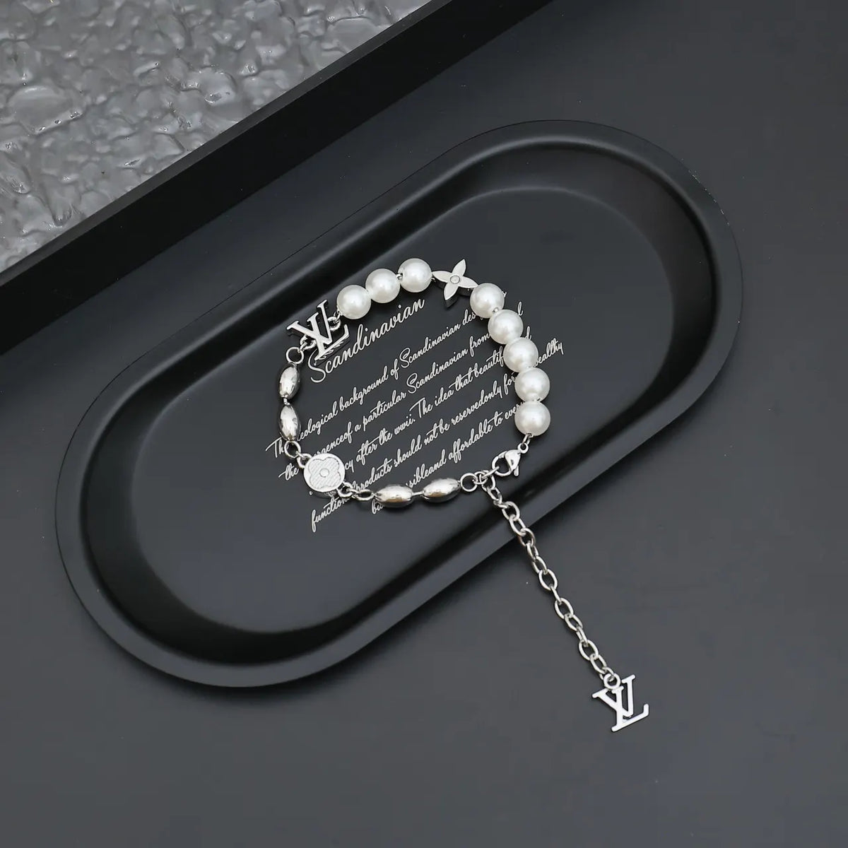 Luxury Pearl Bracelet with LV Charm - Premium Quality
