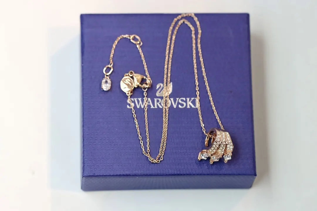 Swarovski Rose Gold Elephant Pendant Necklace - Crystal Accents