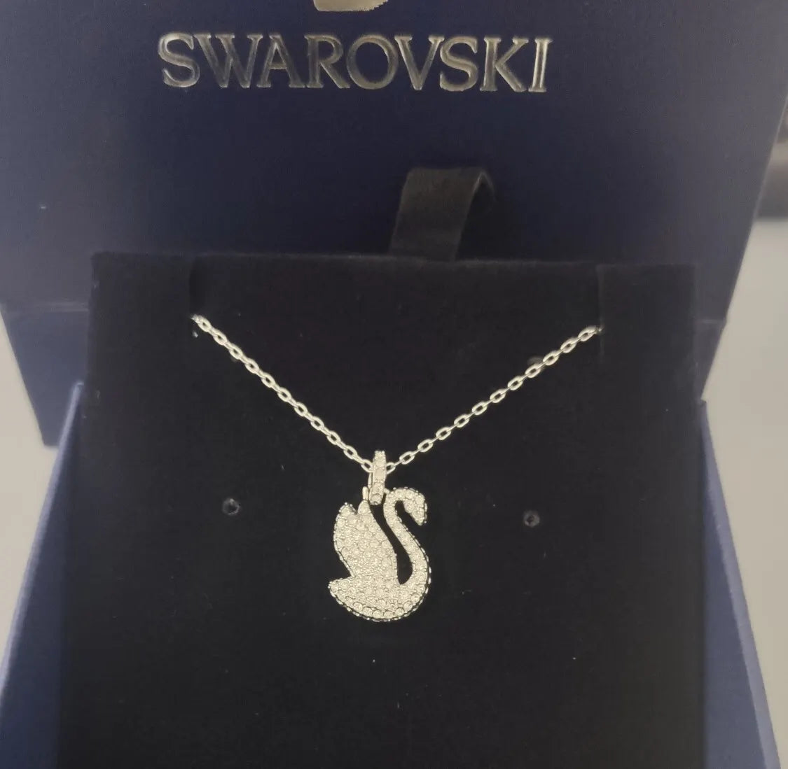 Swarovski Silver Crystal Swan Necklace - Iconic Pendant