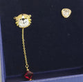 Swarovski Tiger Asymmetric Dangle Earrings - Gold Tone