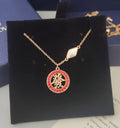 Swarovski Rose Gold Red Circle Pendant - Auspicious Design