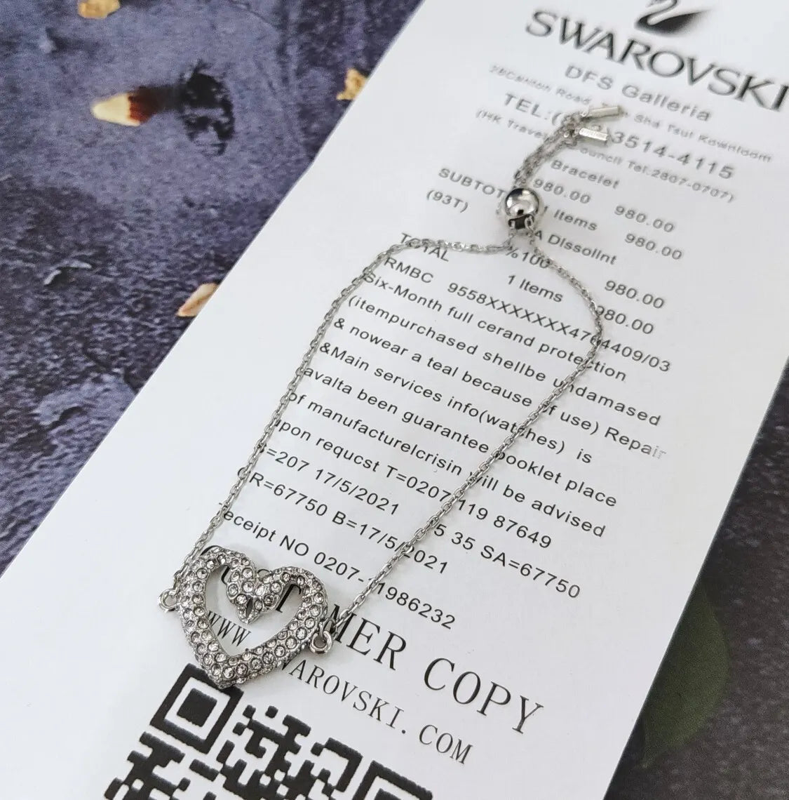 Swarovski Crystal Heart Bracelet - Premium Quality
