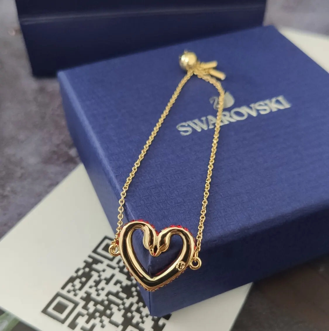 Swarovski Bracelet - Sparkling Heart Charm