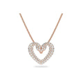 crystal Swarovski Rose Gold Heart Necklace - Swarovski Rose Gold