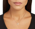 Swarovski Rose Gold V Pendant - Crystal Accent Necklace