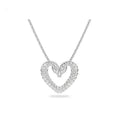 Swarovski Crystal Pave Heart Necklace - Silver Tone